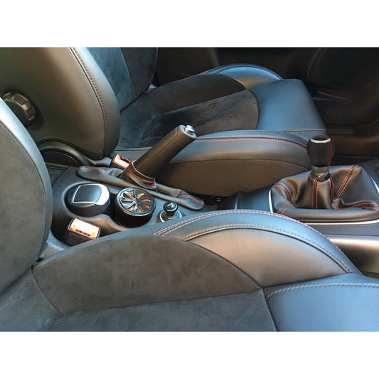 Manete Mudanças Auto (universal) RACE SPORT em Pele com costura em Linha Vermelha