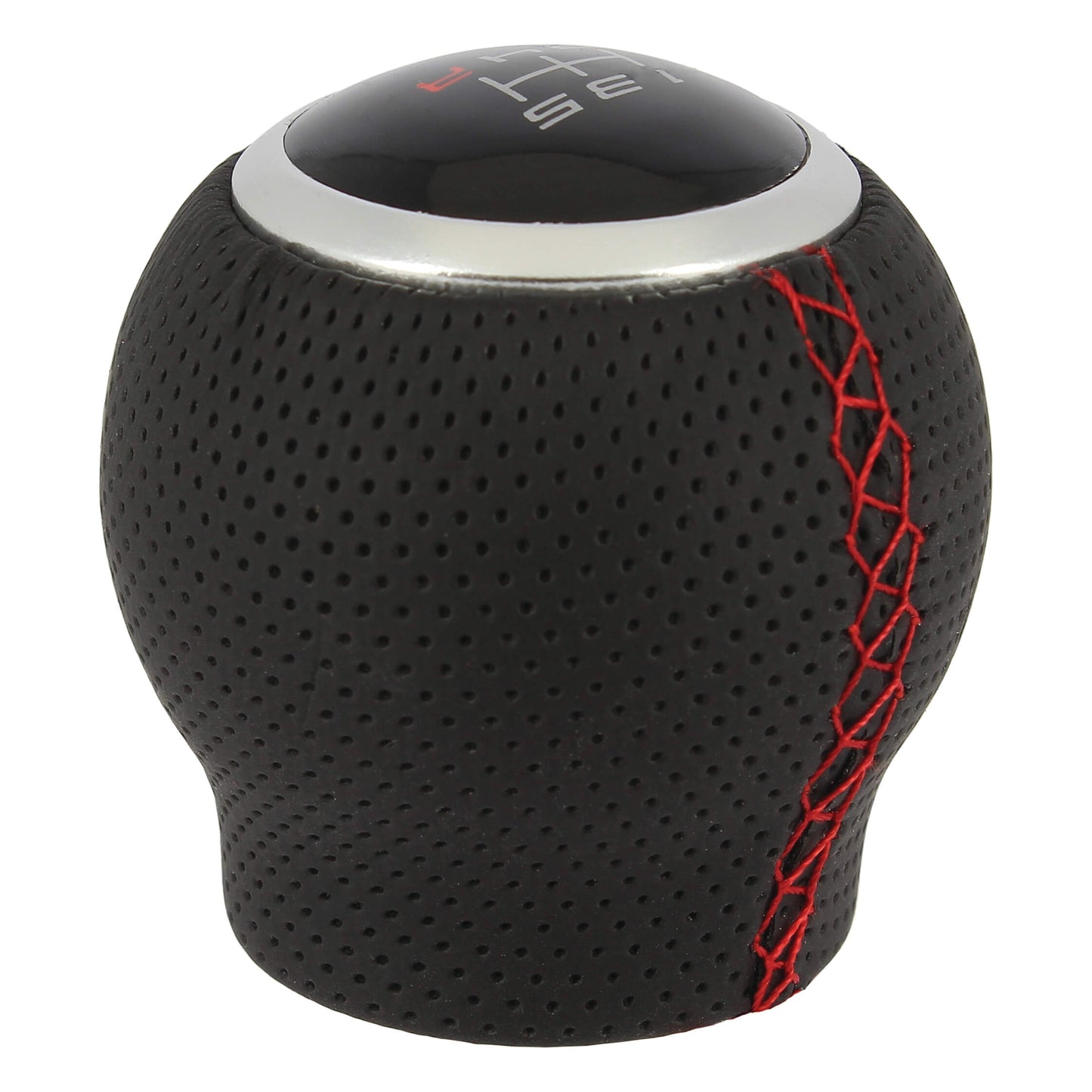 Manete Mudanças Auto (universal) RACE SPORT em Pele com costura em Linha Vermelha