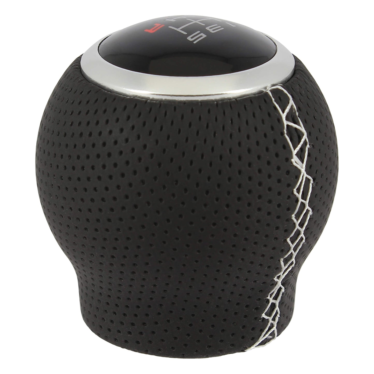 Manete Mudanças Auto (universal) RACE SPORT em Pele com costura em Linha Branca