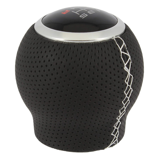 Manete Mudanças Auto (universal) RACE SPORT em Pele com costura em Linha Branca