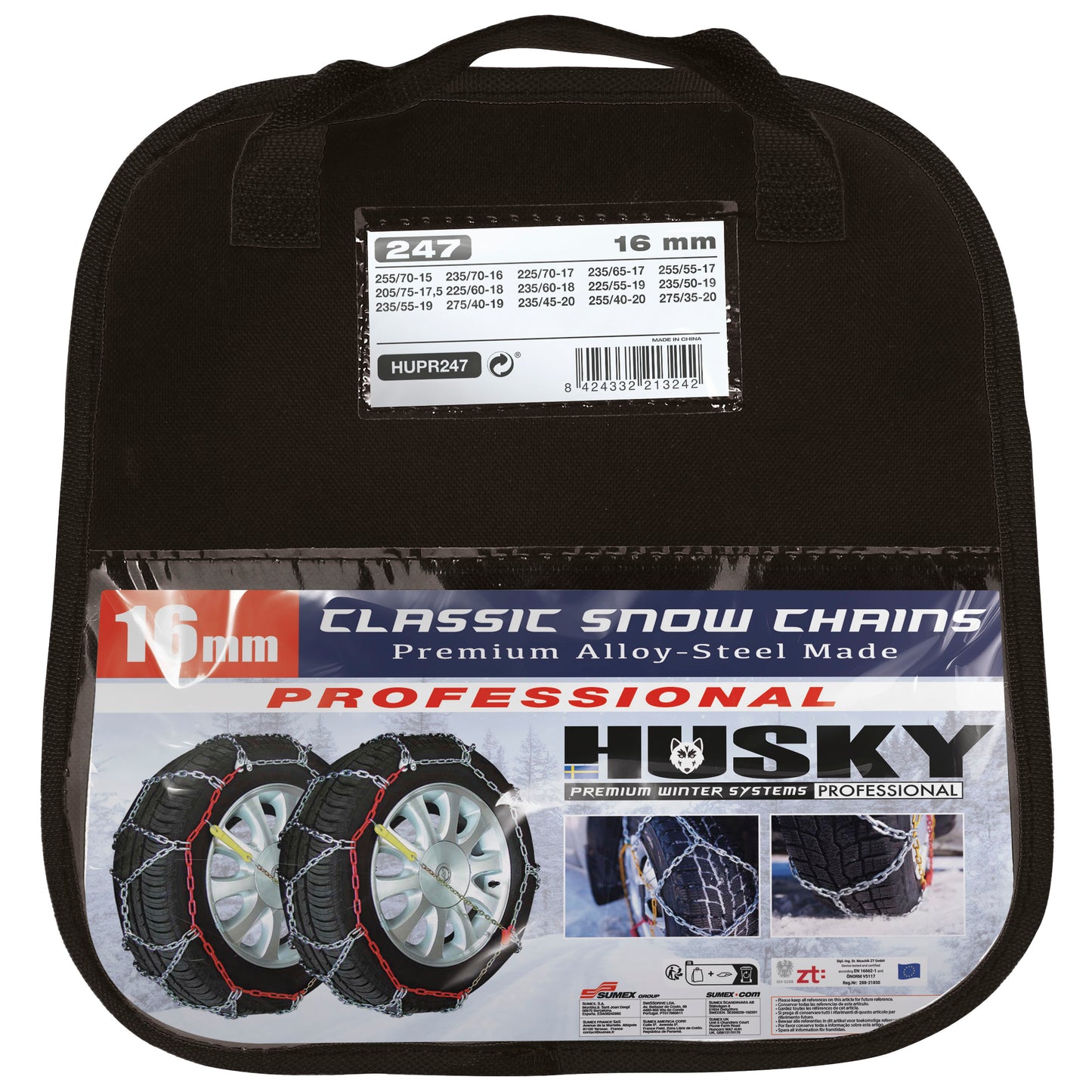 Correntes de Neve Pneus Auto HUSKY Diâmetro 19" 16mm KN247  2 UND