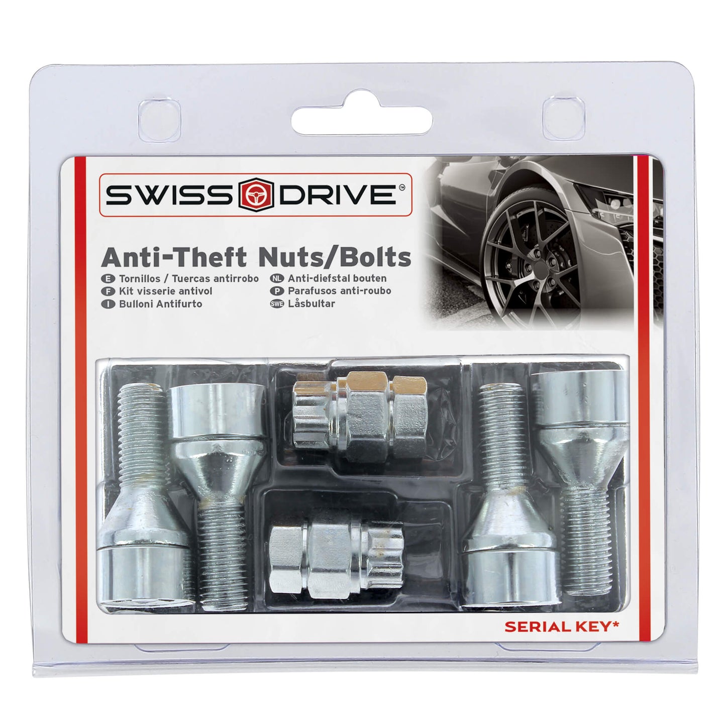 KIT Pernos Anti- Roubo 12x 1.25 L28  2 Chaves