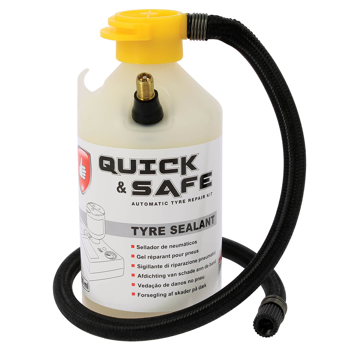 KIT reparador de Furos 300ml + Compressor QUICK & SAFE