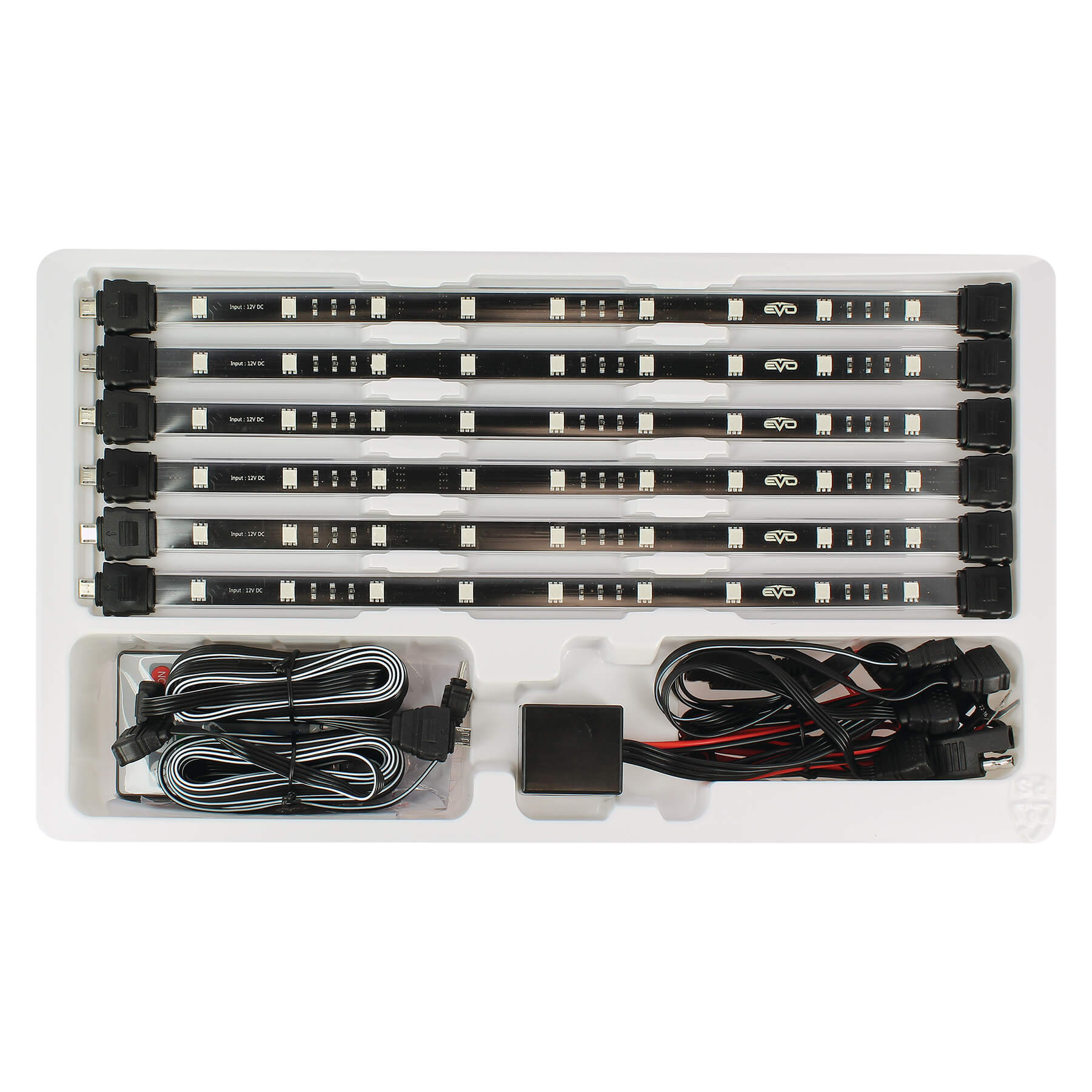 Kit Chassi Tiras Led 6x30,5 Multicolor C/ Comando