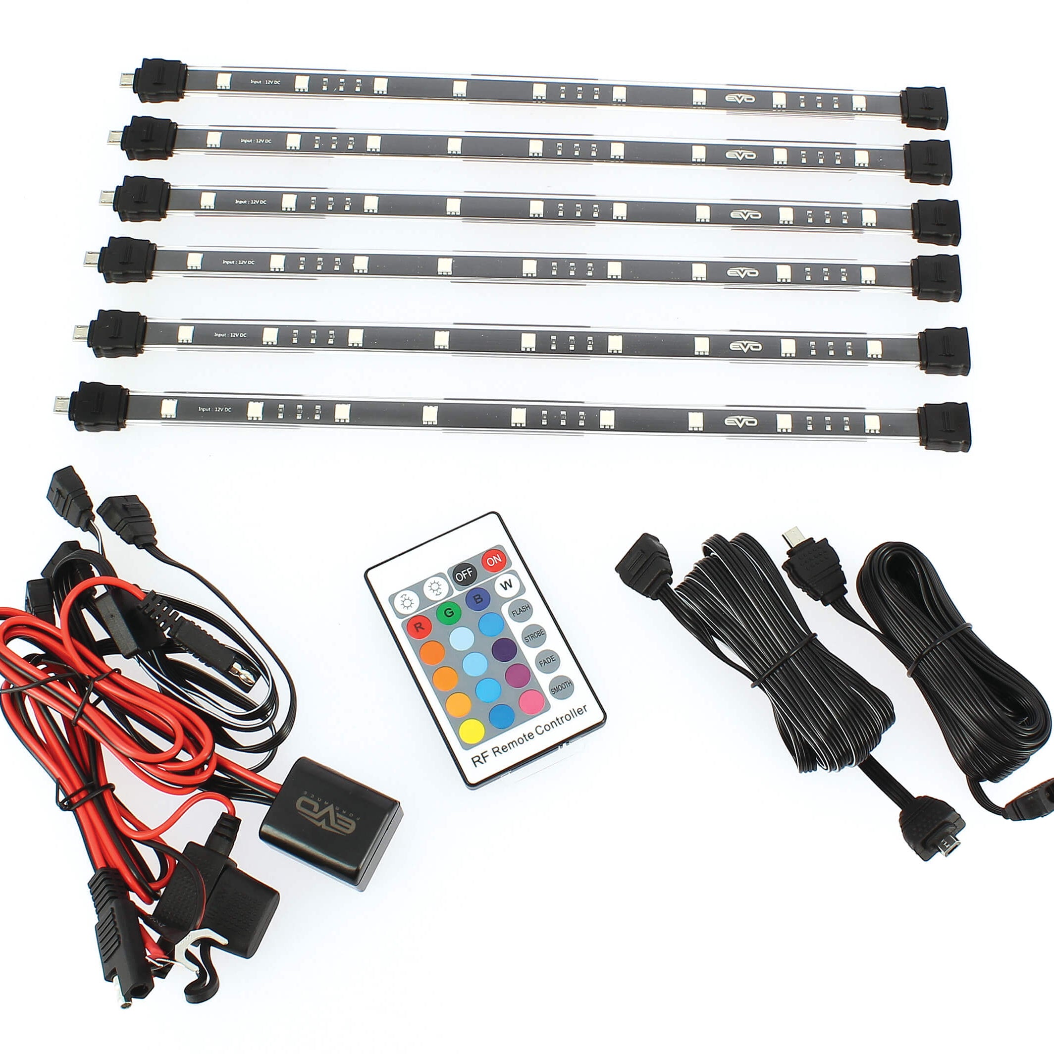 Kit Chassi Tiras Led 6x30,5 Multicolor C/ Comando
