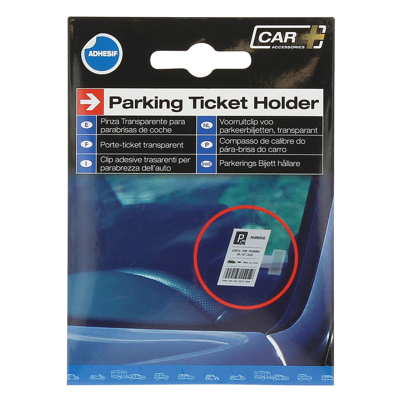 Porta-Bilhete Parking Transparente 5cm x 8,2cm - CAR+