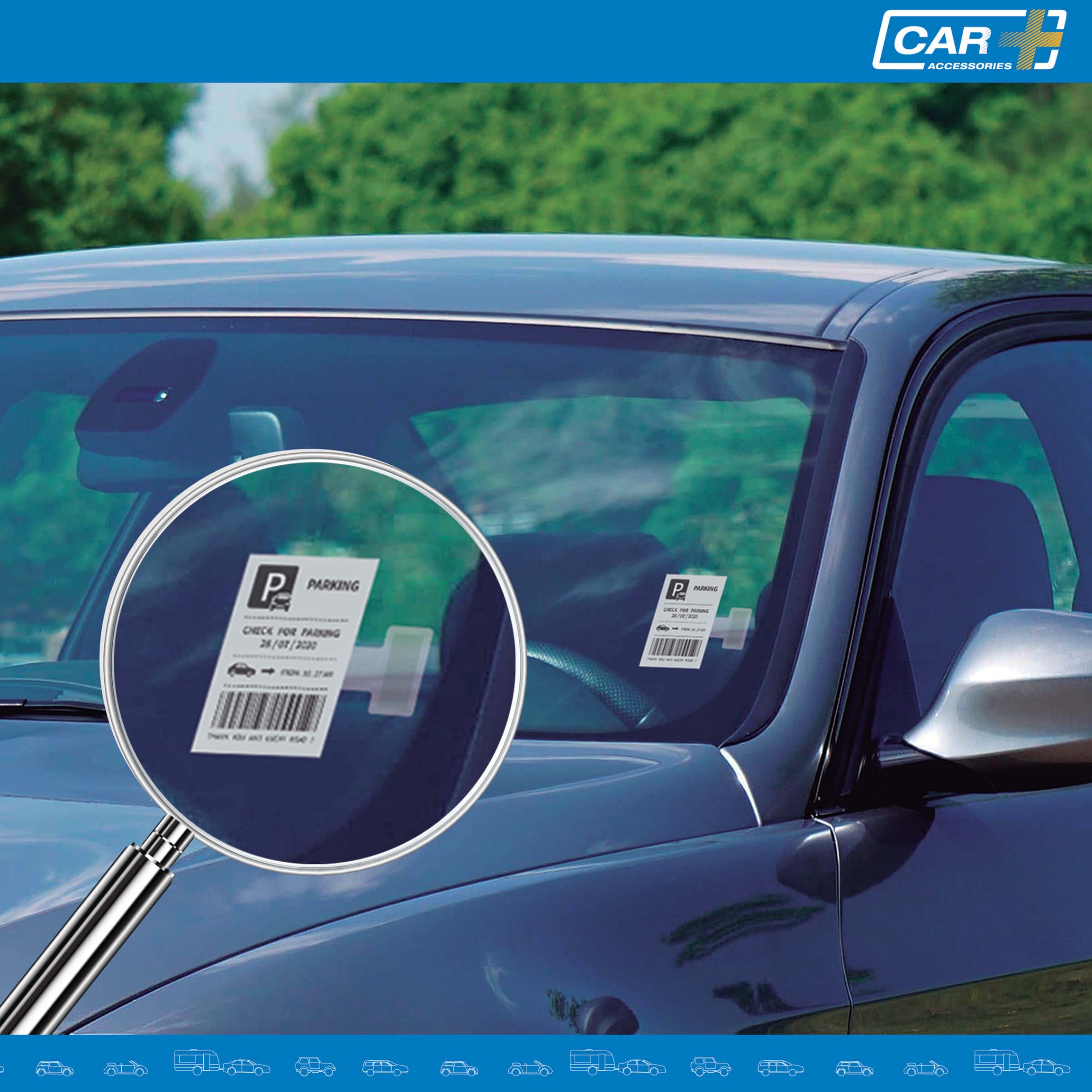 Porta-Bilhete Parking Transparente 5cm x 8,2cm - CAR+