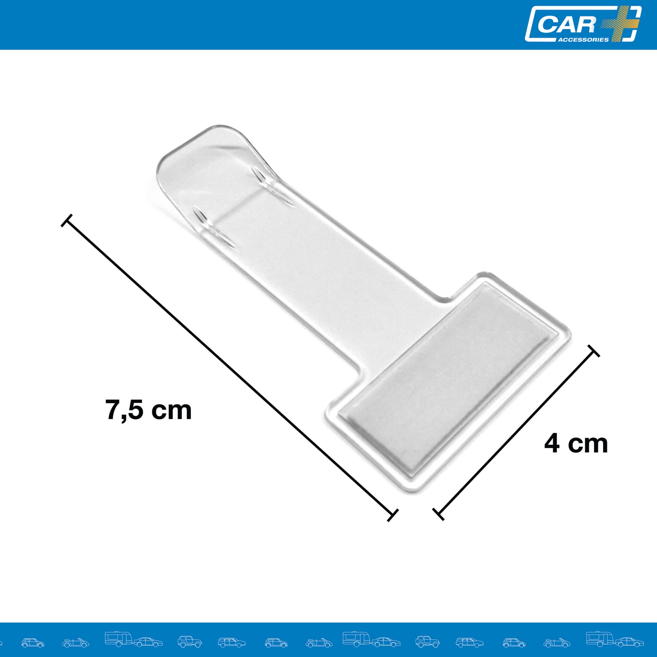 Porta-Bilhete Parking Transparente 5cm x 8,2cm - CAR+