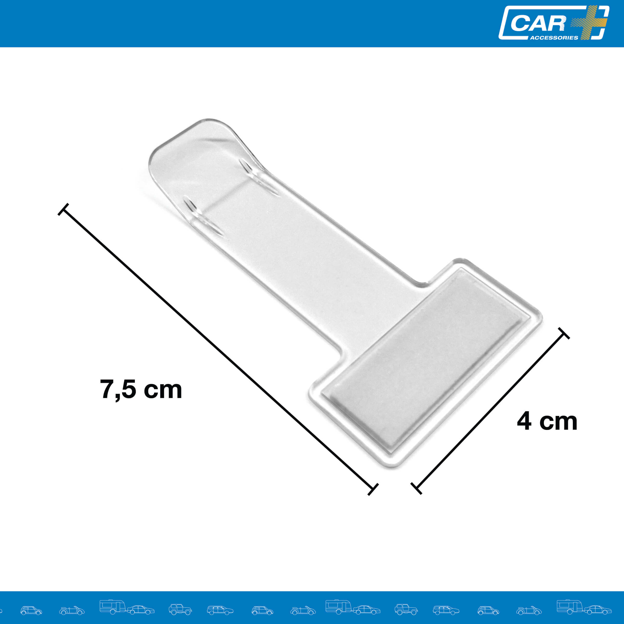 Porta-Bilhete Parking Transparente 5cm x 8,2cm - CAR+