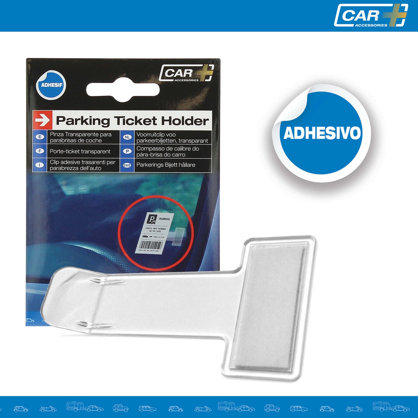 Porta-Bilhete Parking Transparente 5cm x 8,2cm - CAR+