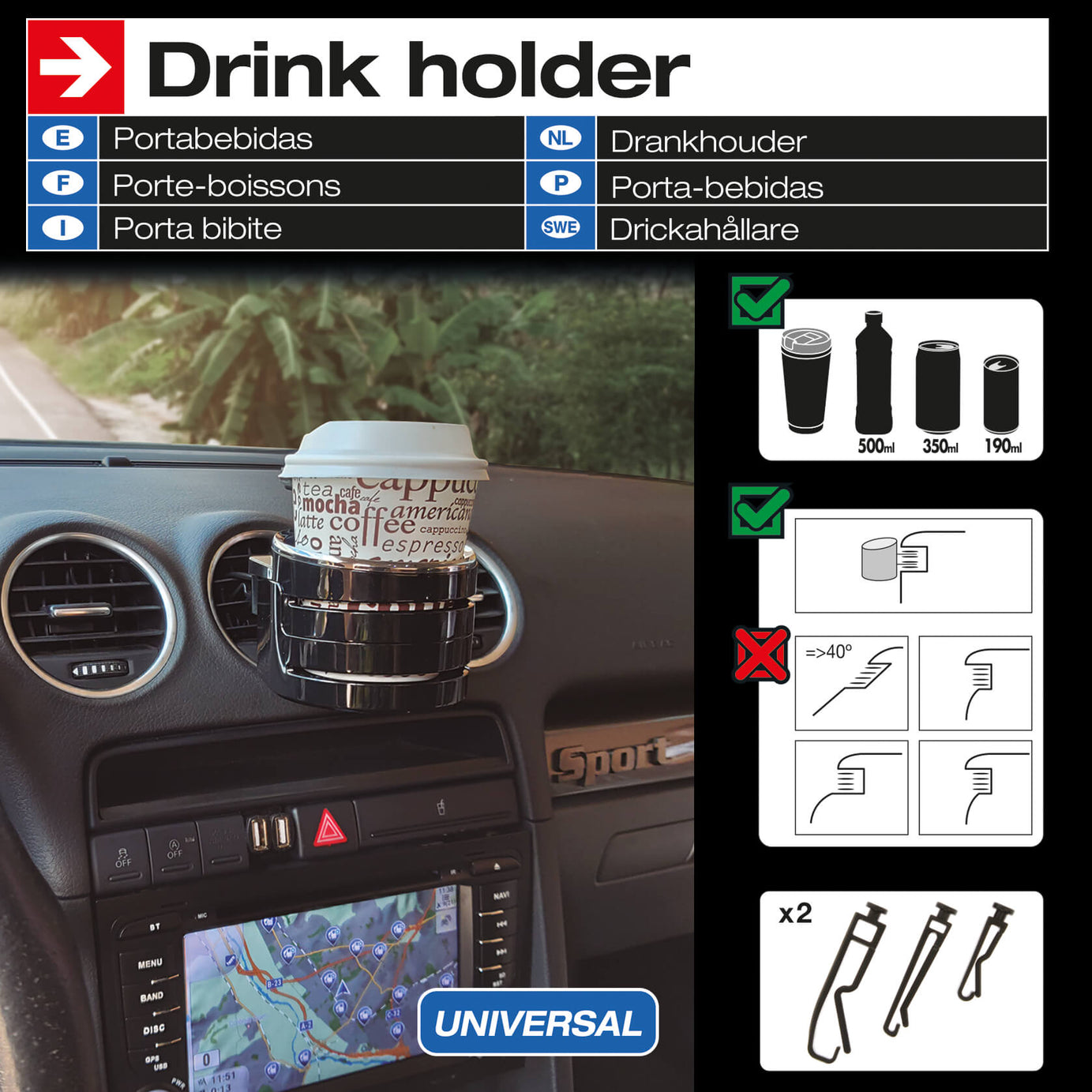 Porta Bebidas universal CAR +