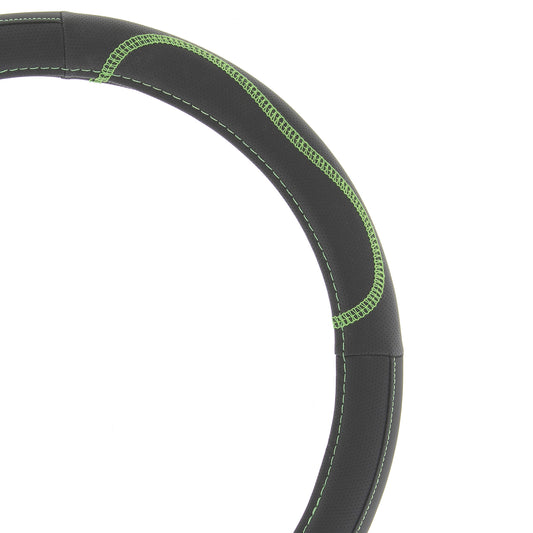 Capas de Volante AUTO " CAR+" Negra/ Verde Tamanho M 37-39 cm