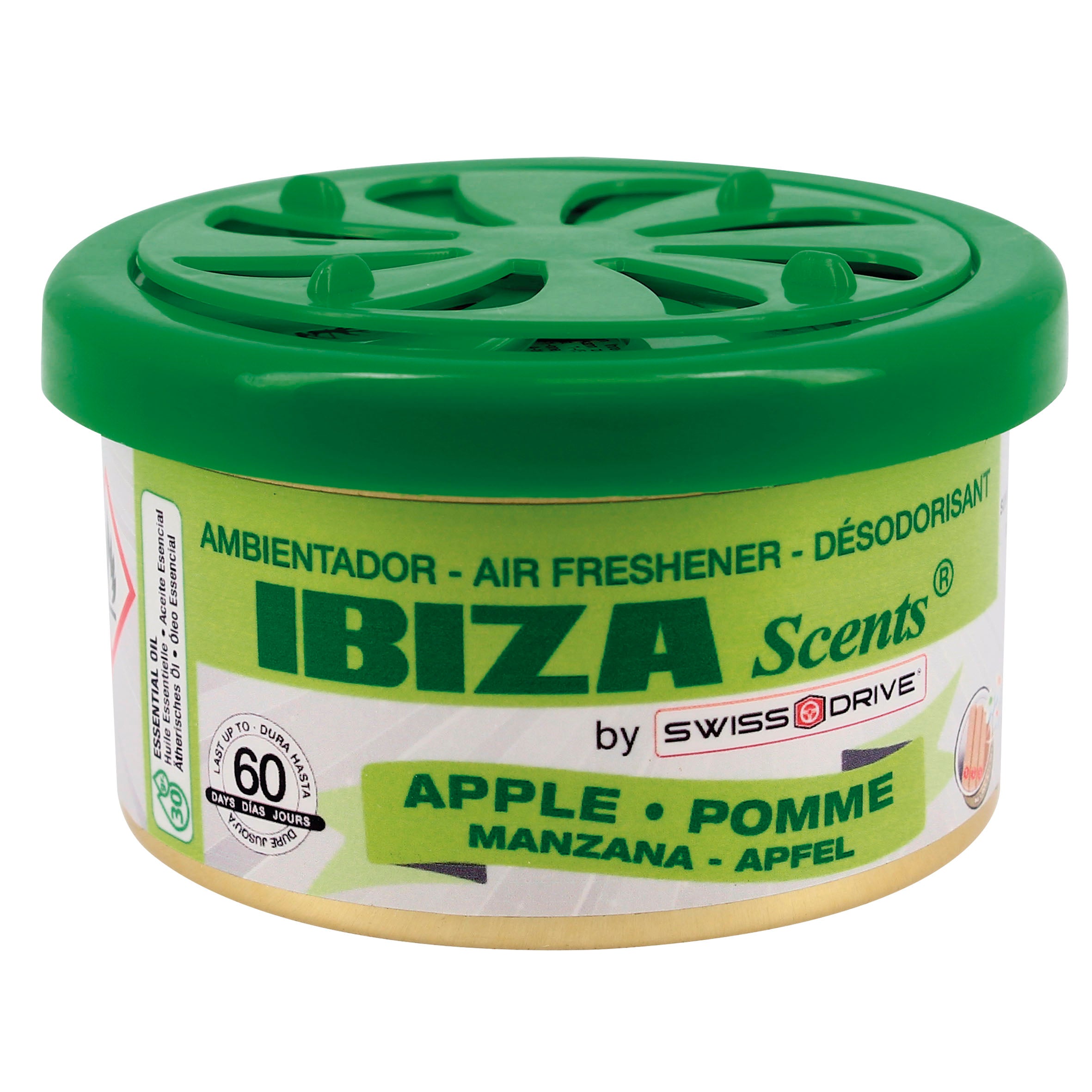 Ambientador " Ibiza Scents " em Lata Maça 38 gr