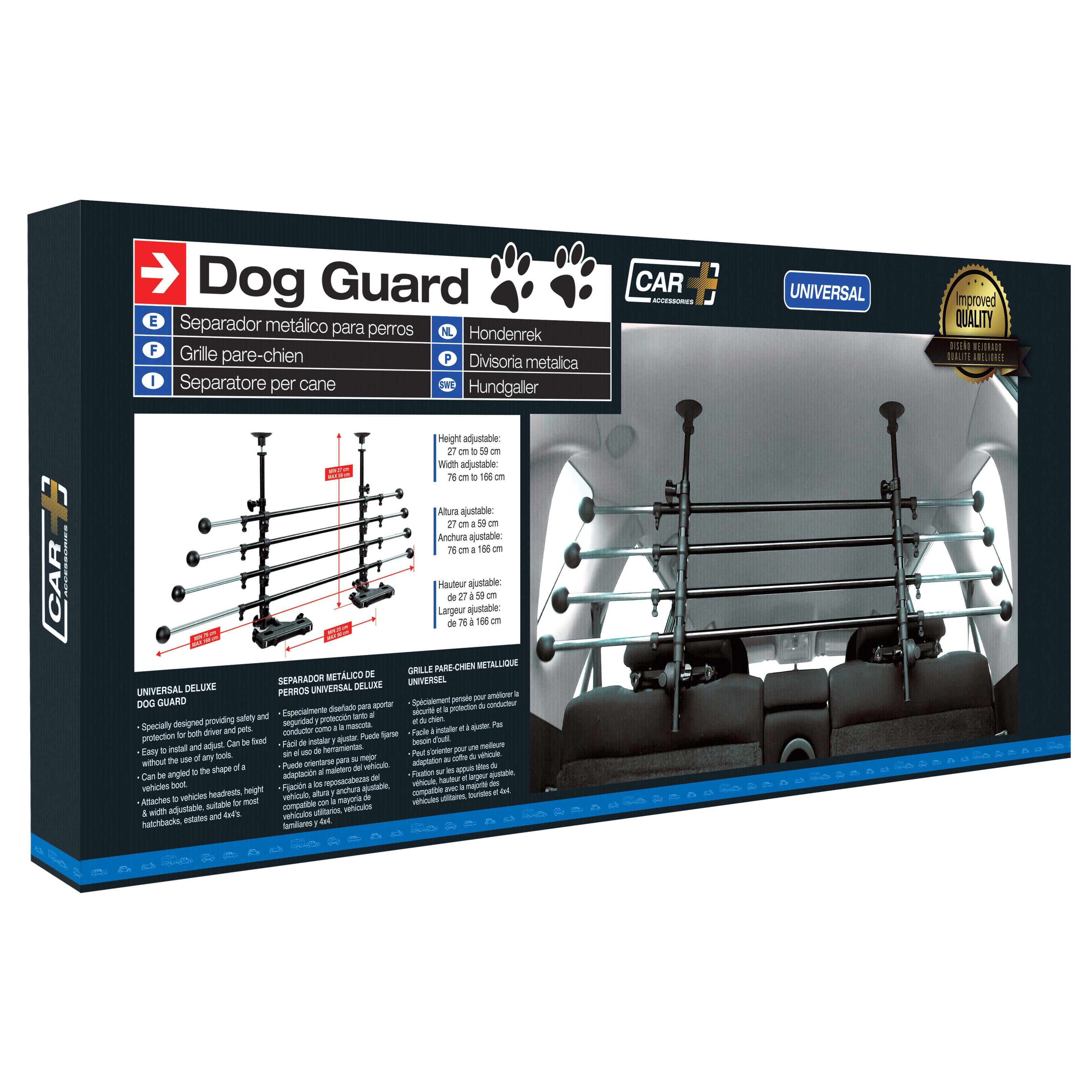 Grelha divisória Metálica Ajustável de Segurança para PETS Automóvel CAR +