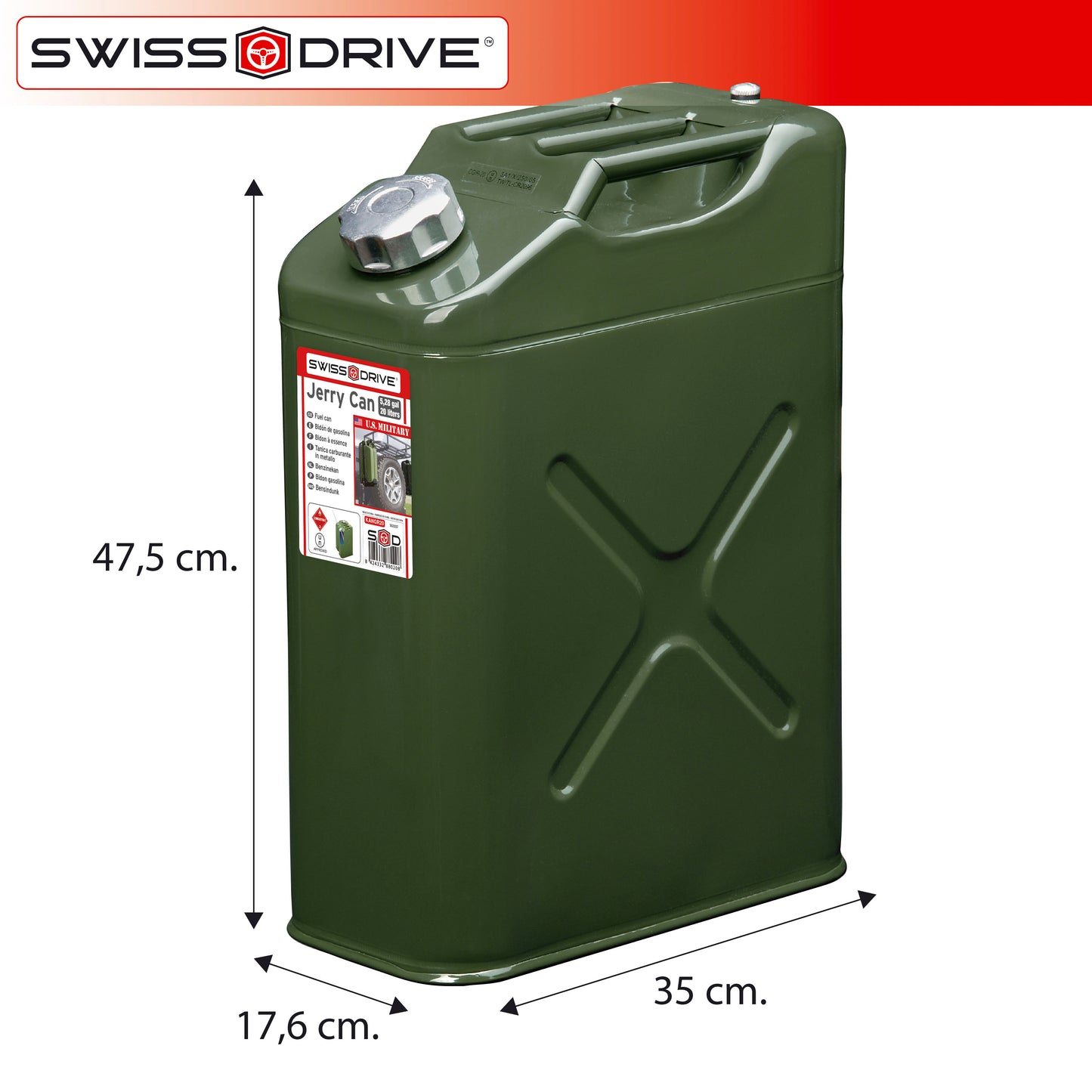 Bidon Combustível U.S.A Military Style 20L SWISS DRIVE