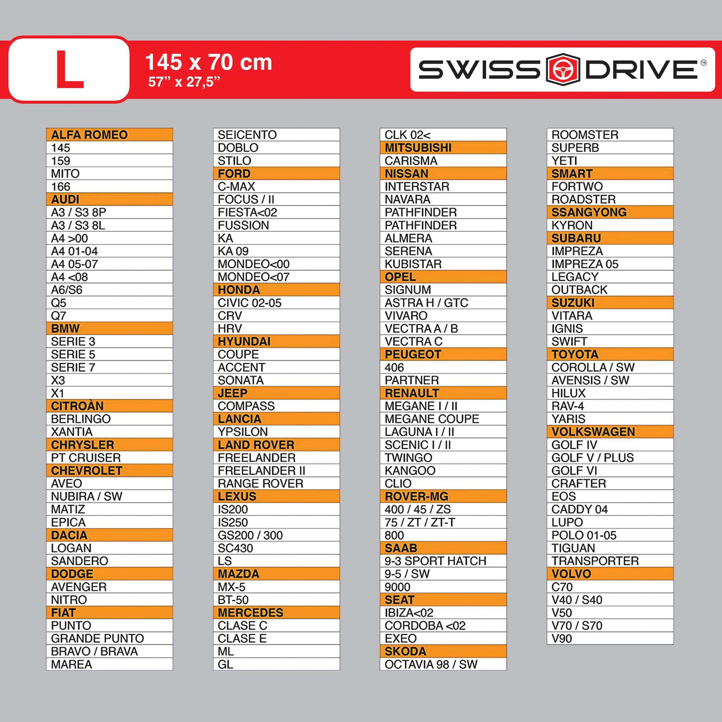 Parasol Dianteiro em Alumínio " L "