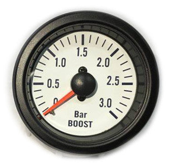 MANÓMETRO PRESSÃO DO TURBO Analógico (CLÁSSICO BRANCO) 3BAR