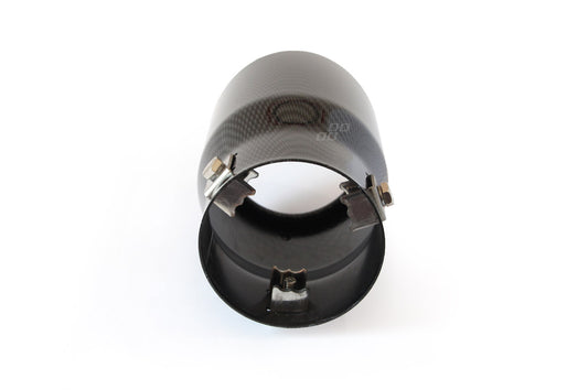 Ponteira de Escape Universal Auto AMIO Oval em Cor Carbono