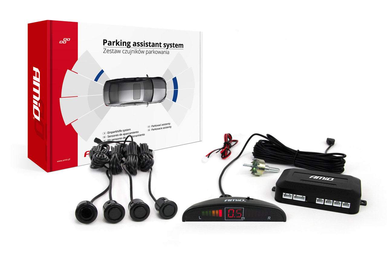 KIT AMIO 4 Sensores de Estacionamento Automóvel TR COM DISPLAY GOLD 18 mm