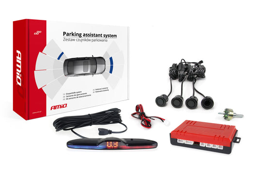 KIT AMIO 4 Sensores de Estacionamento Automóvel TR MAX LED DISPLAY GOLD 18 mm