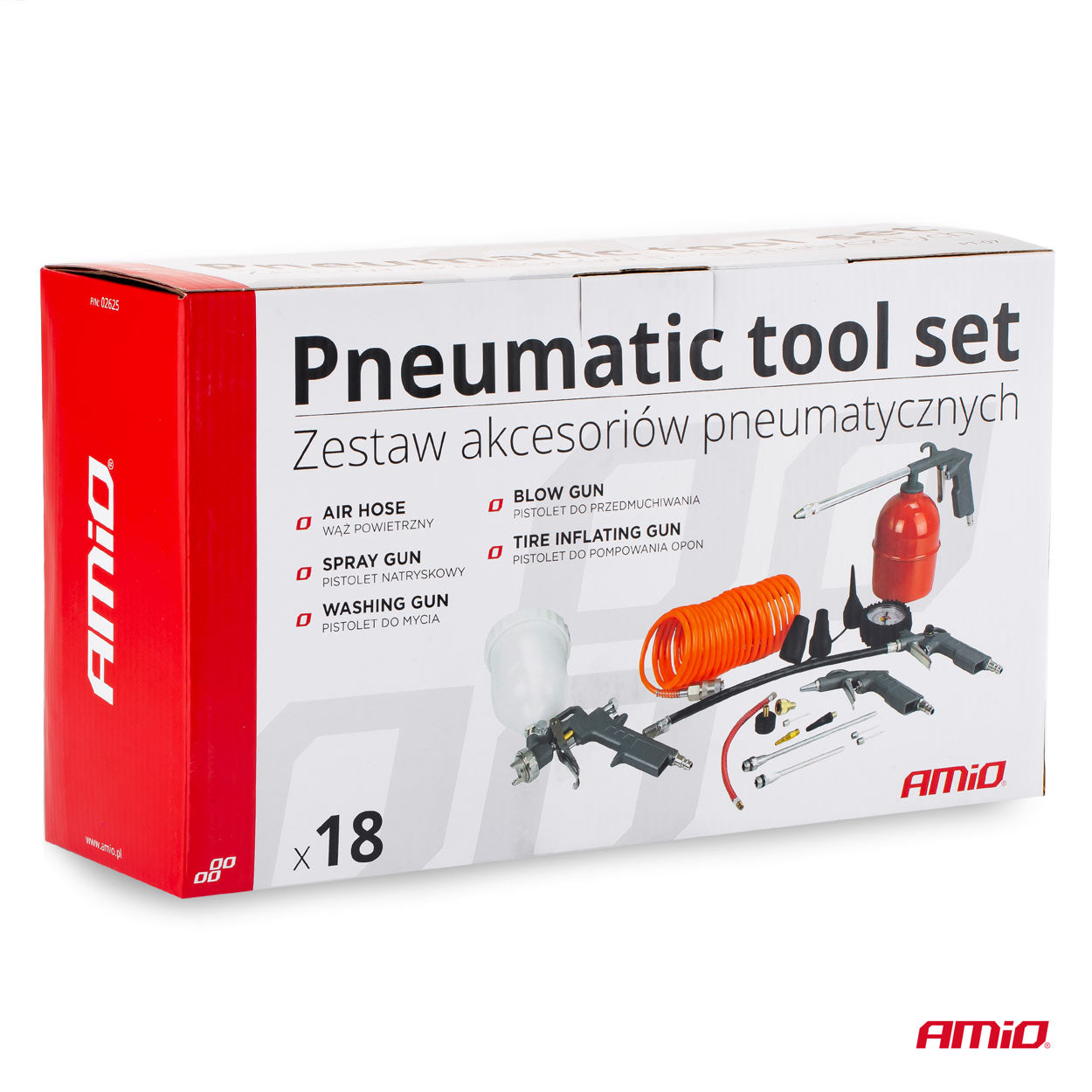 Kit Ferramentas Pneumáticas AMIO 18 Peças PT-07