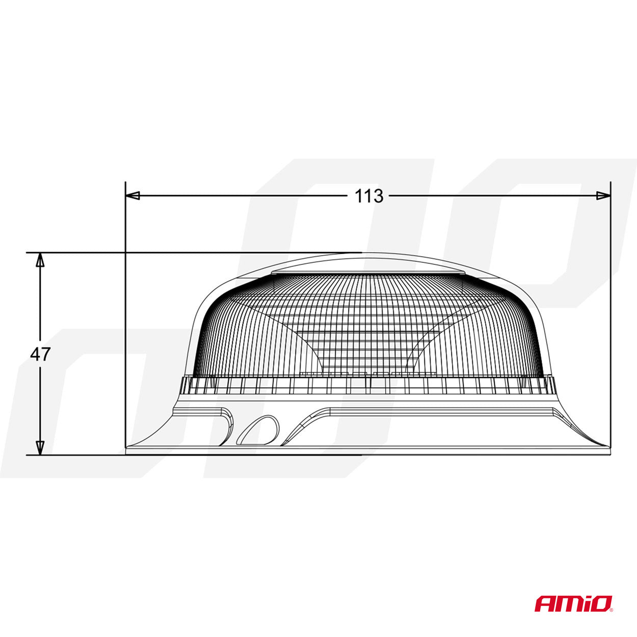 Farolim Rotativo AMIO R65 R10 18LED 12/24V IP56