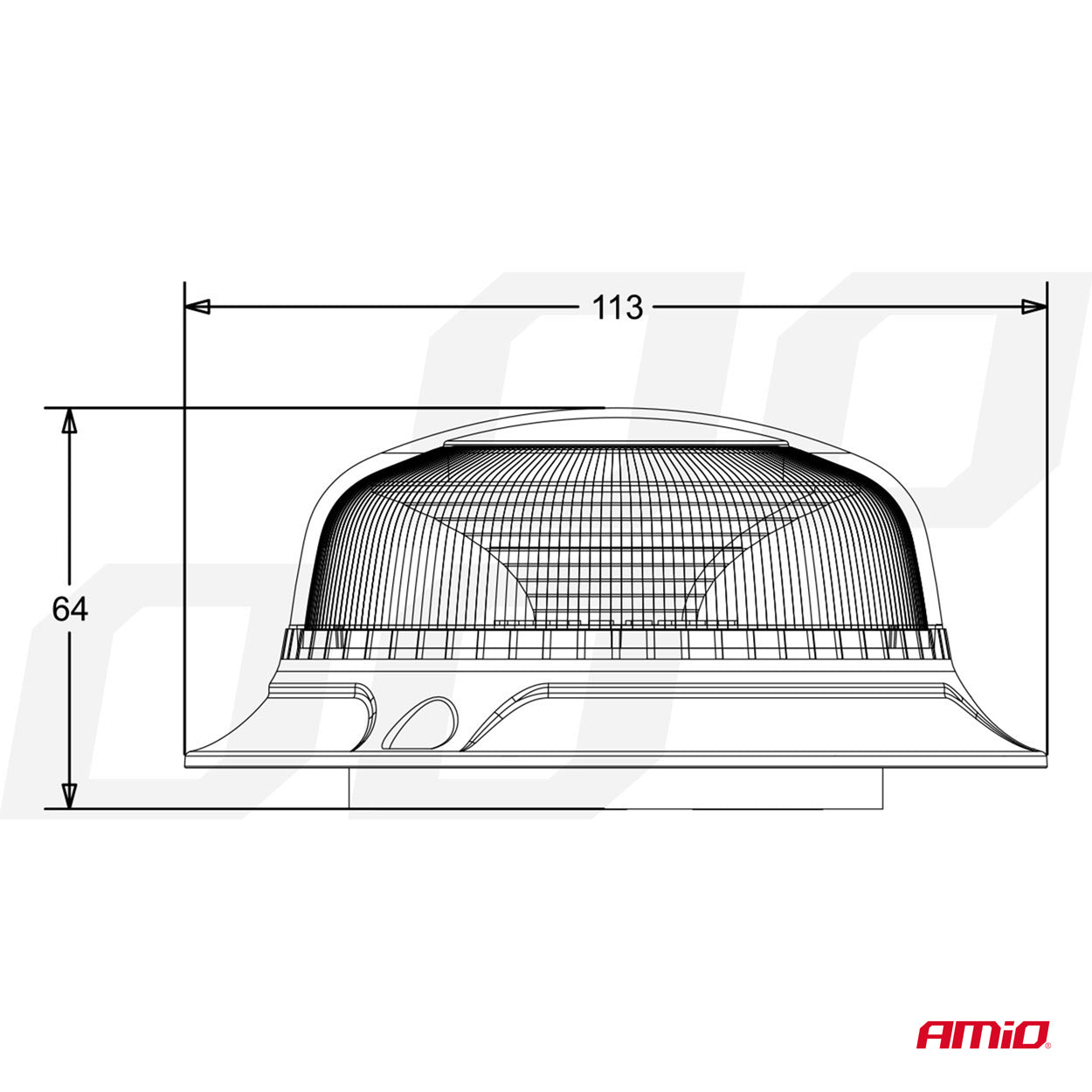 Farolim Rotativo AMIO MAGNETICO R65 R10 18LED 12/24V IP56