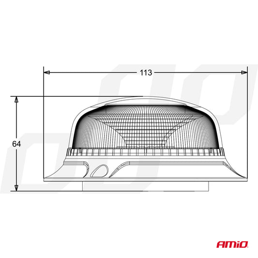 Farolim Rotativo AMIO MAGNETICO R65 R10 18LED 12/24V IP56