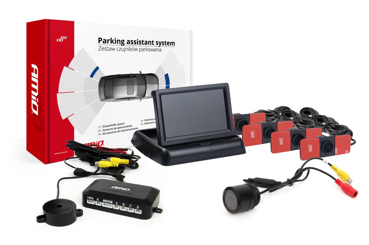 Câmara com DISPLAY Automóvel AMIO KIT Completo + Sensores
