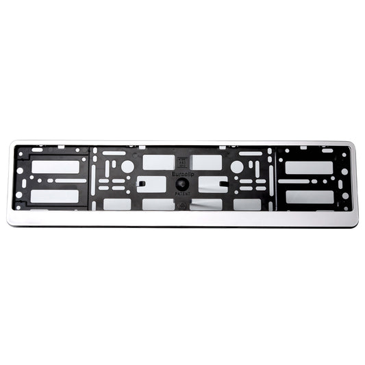 Suporte de Matricula Automóvel CAR +  " EUROCLIP" em ABS Cromada