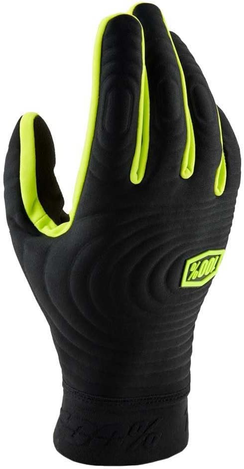 Luvas de inverno 100% Brisker Xtrem preto-amarelo flúor
