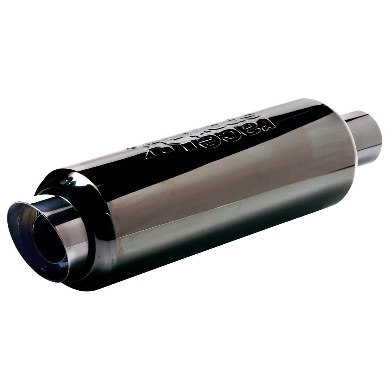 Panela de Escape RACE SPORT UNV. 485 x 60mm 100% Inox Prata Escura C/ Silenciador