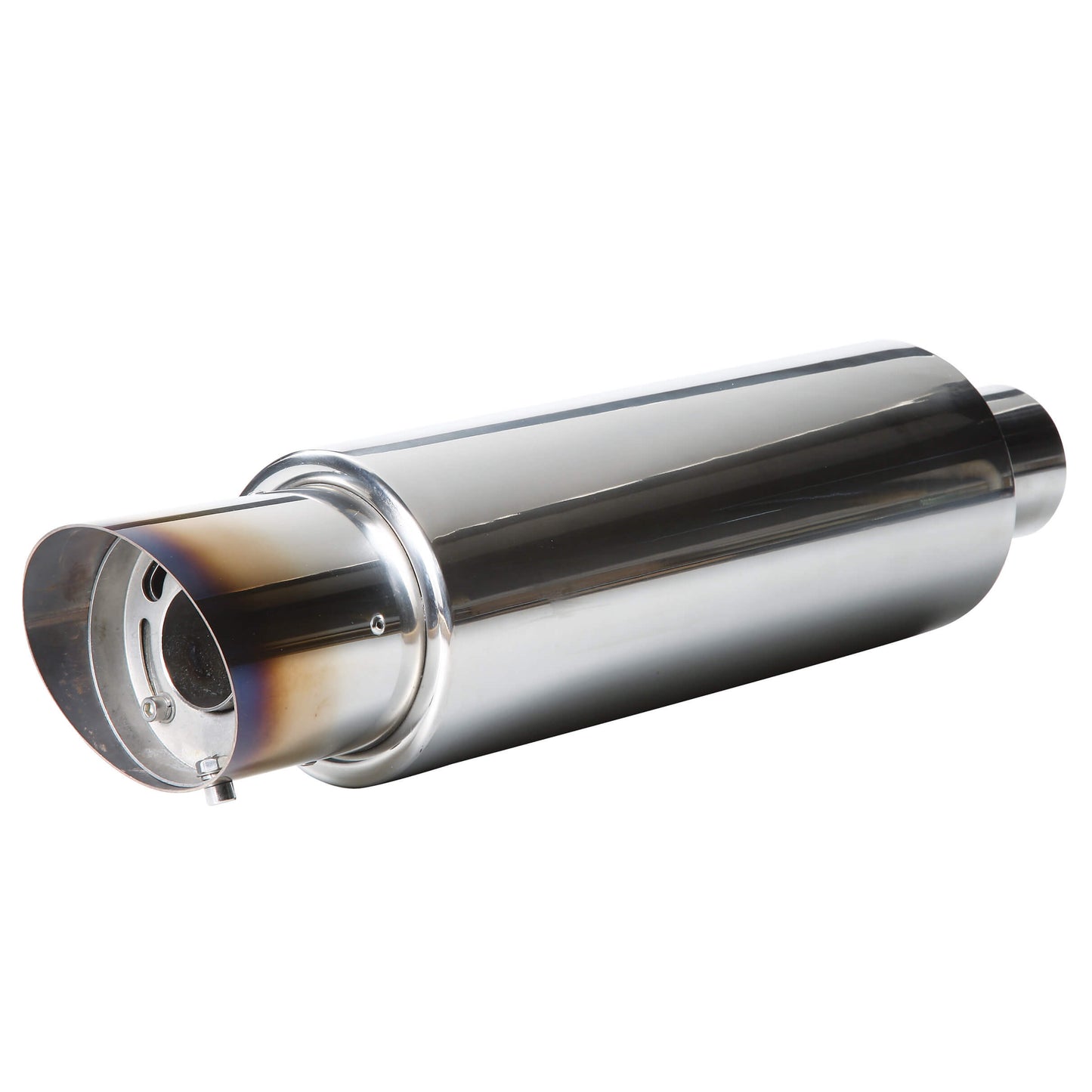 Panela de Escape RACE SPORT universal. 464x 58mm 100% inox c/ saída fumada + silenciador