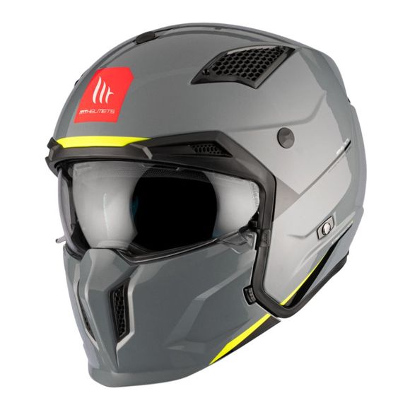 Casco Jet MT Helmets Street fighter SV Solid A22 Gris Brillo