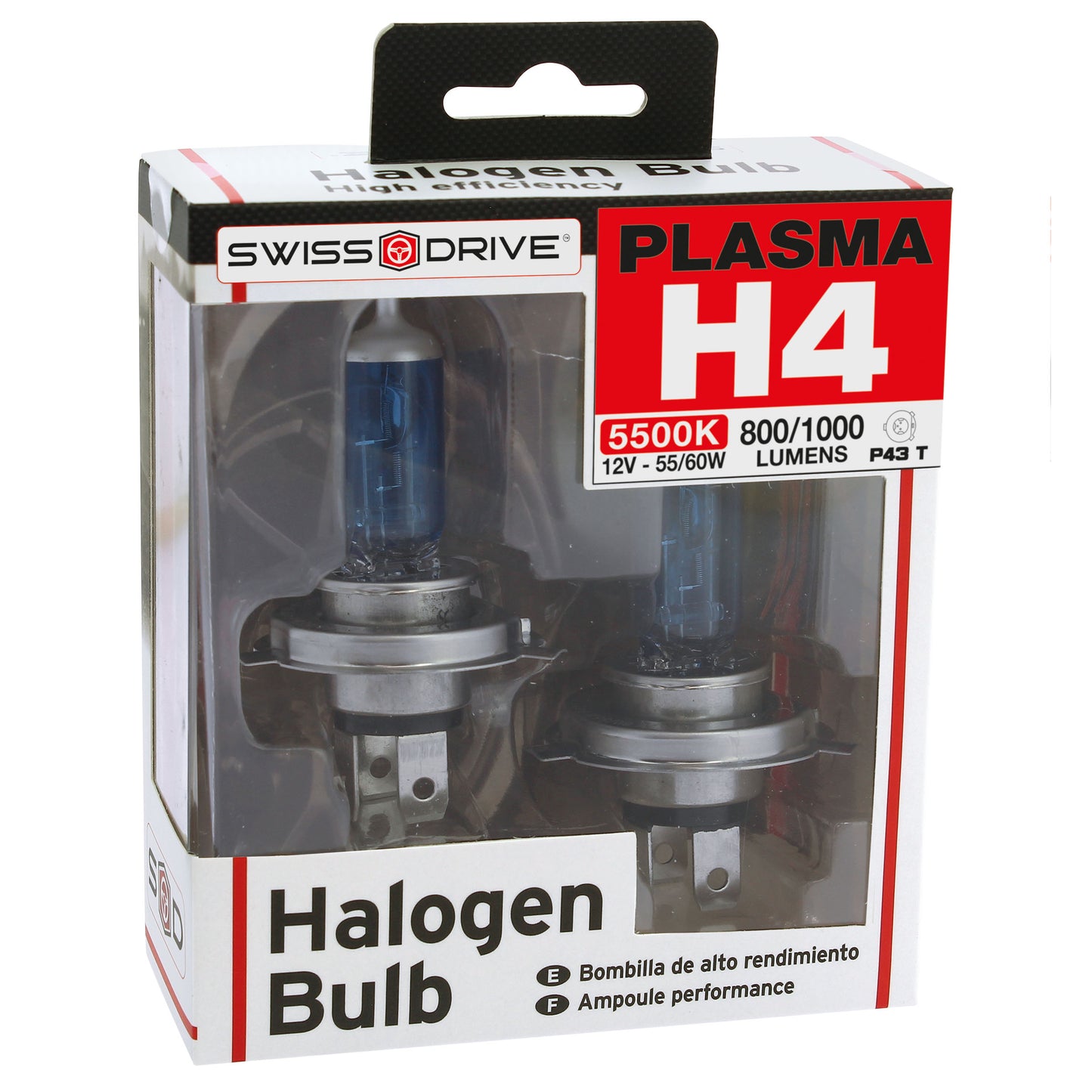 Lâmpadas Luz Xénon RACE SPORT ULTRAWHITE H4 12V 60/65W 4100K  Base P43T 2 Peças
