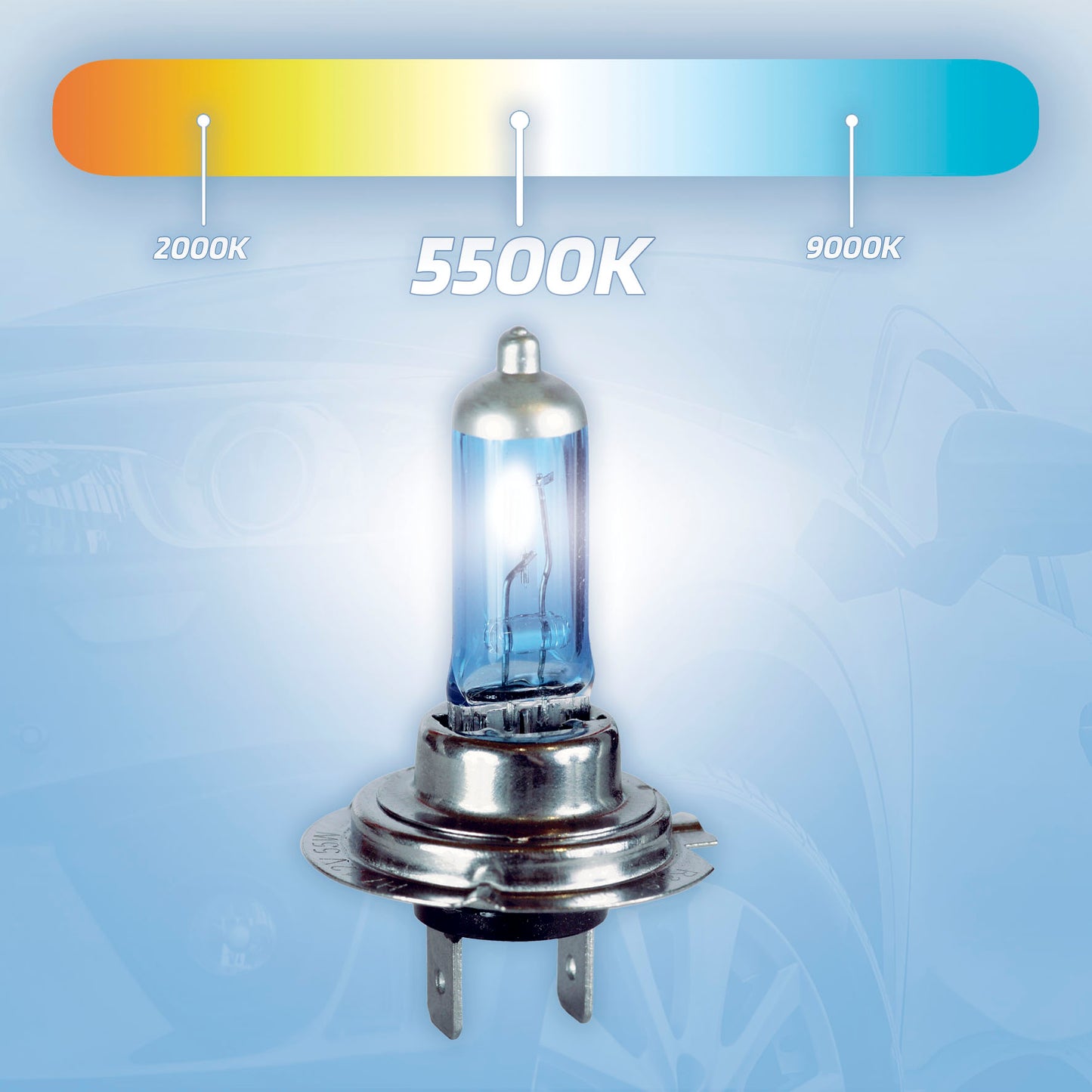 Lâmpadas Luz Xénon RACE SPORT ULTRAWHITE H7 12V 55W 4100K Base PX26D 2 Peças