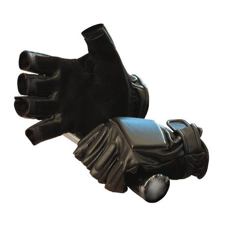 Luvas de couro sem dedos Army Surplus pretas
