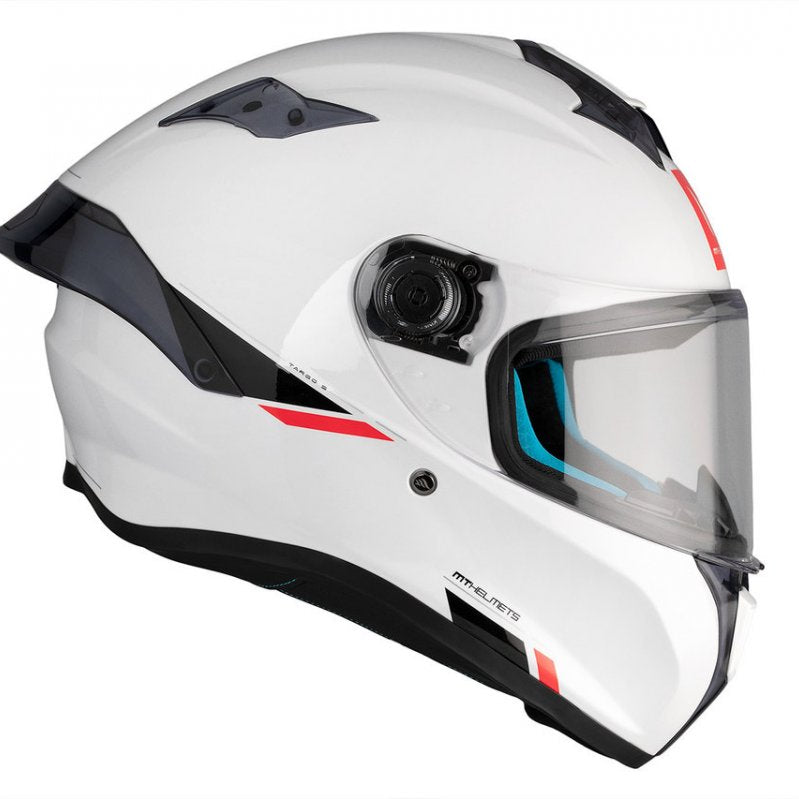 Capacete integral MT Helmets Targo S Solid A0 Branco Pérola Brilhante