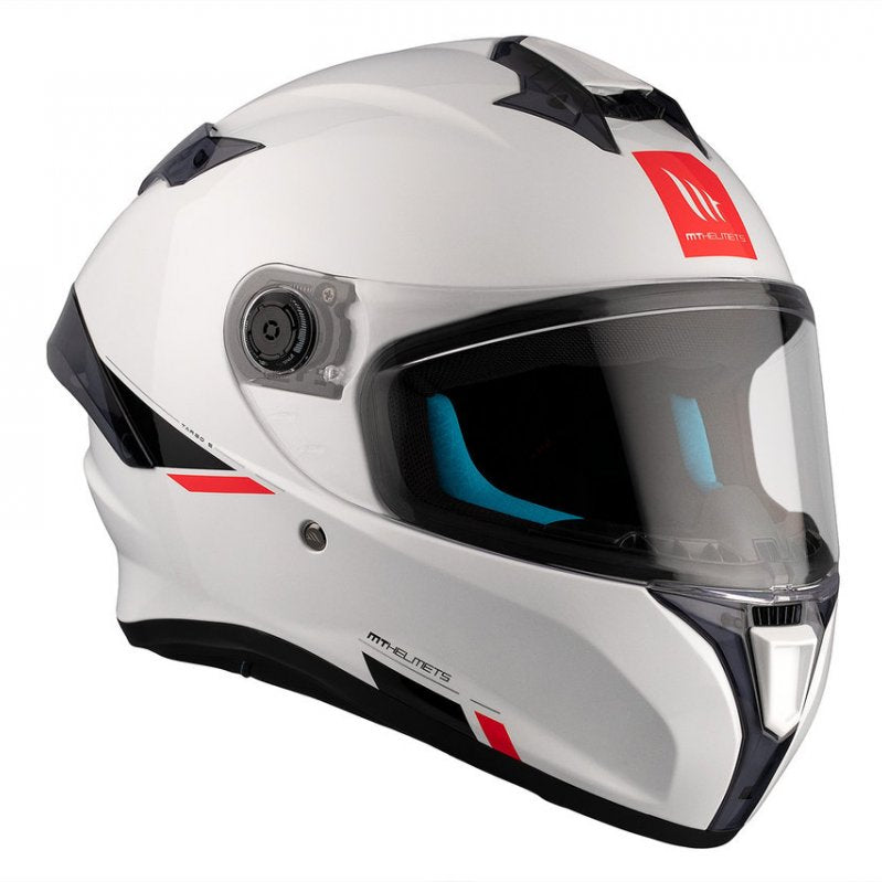 Capacete integral MT Helmets Targo S Solid A0 Branco Pérola Brilhante