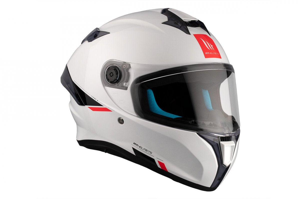 Capacete integral MT Helmets Targo S Solid A0 Branco Pérola Brilhante