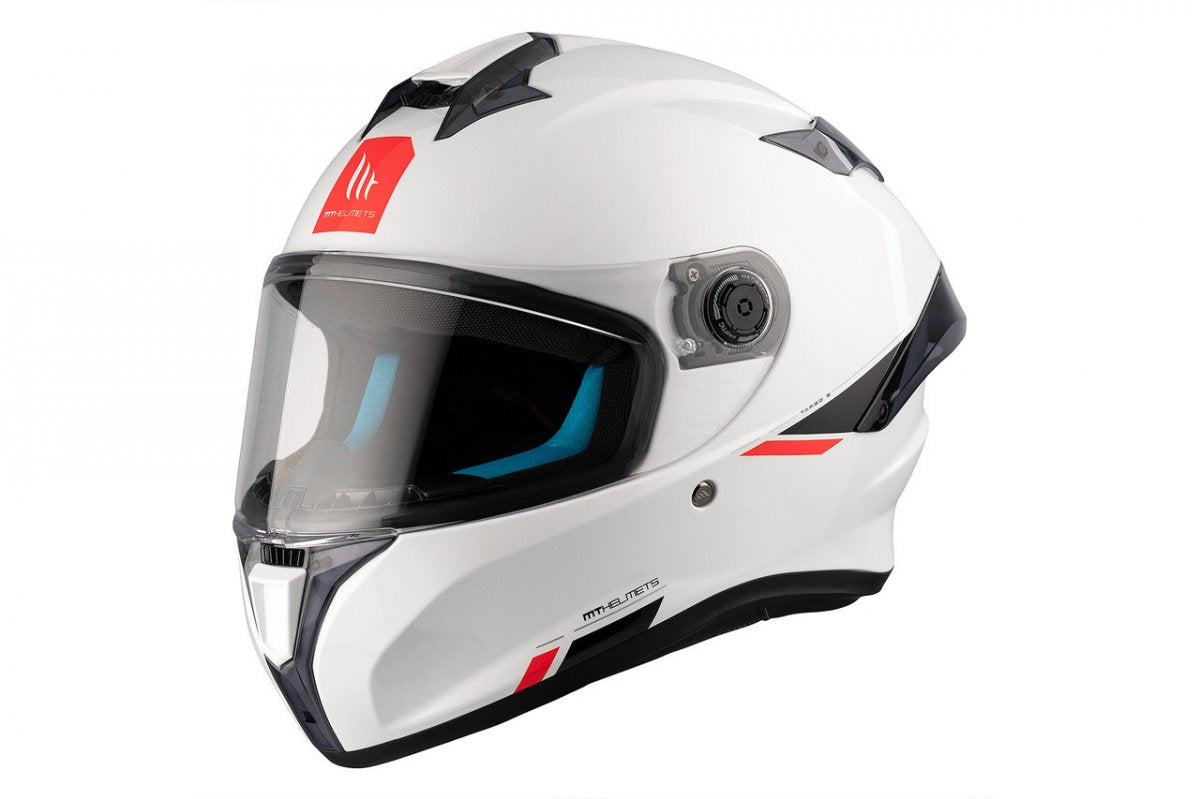 Capacete integral MT Helmets Targo S Solid A0 Branco Pérola Brilhante