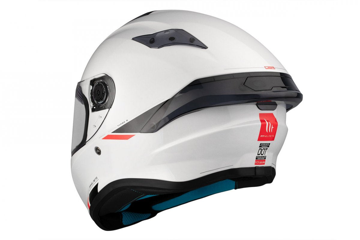 Capacete integral MT Helmets Targo S Solid A0 Branco Pérola Brilhante