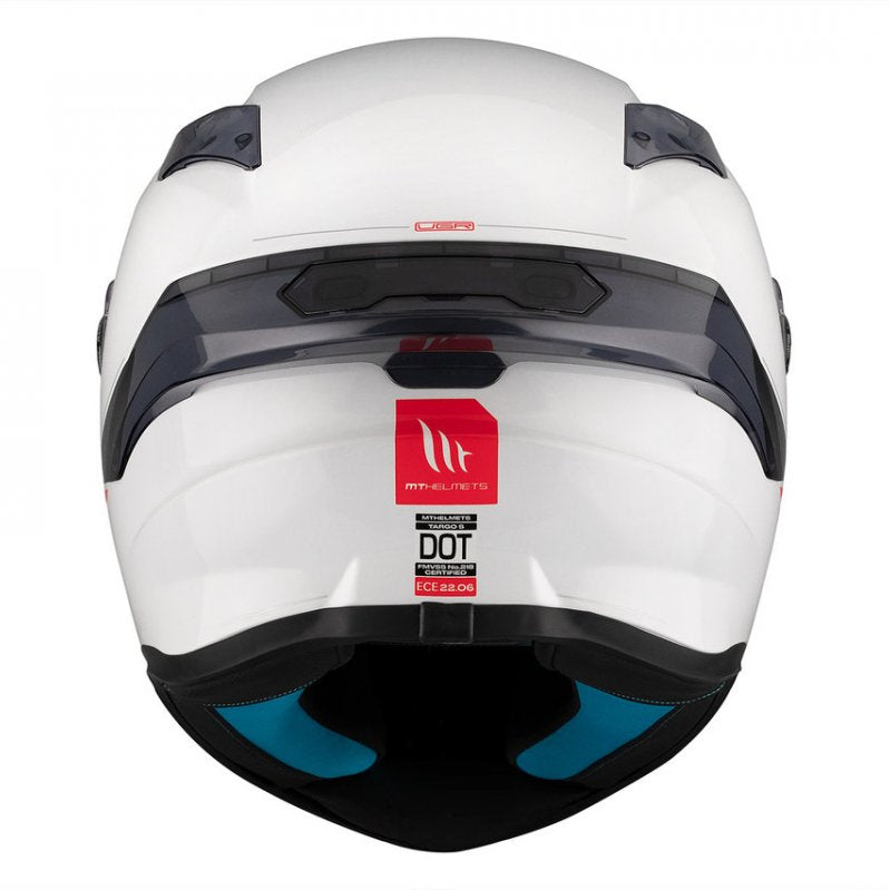 Capacete integral MT Helmets Targo S Solid A0 Branco Pérola Brilhante