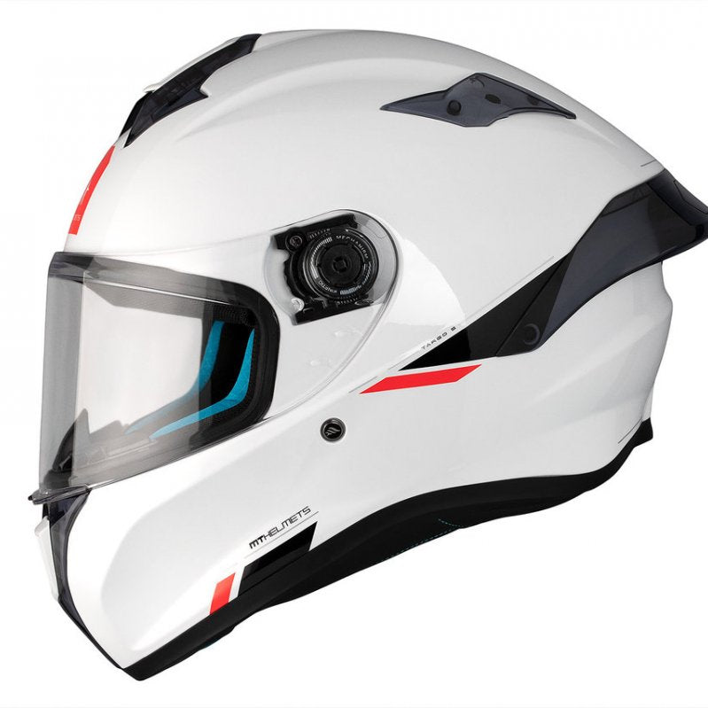 Capacete integral MT Helmets Targo S Solid A0 Branco Pérola Brilhante