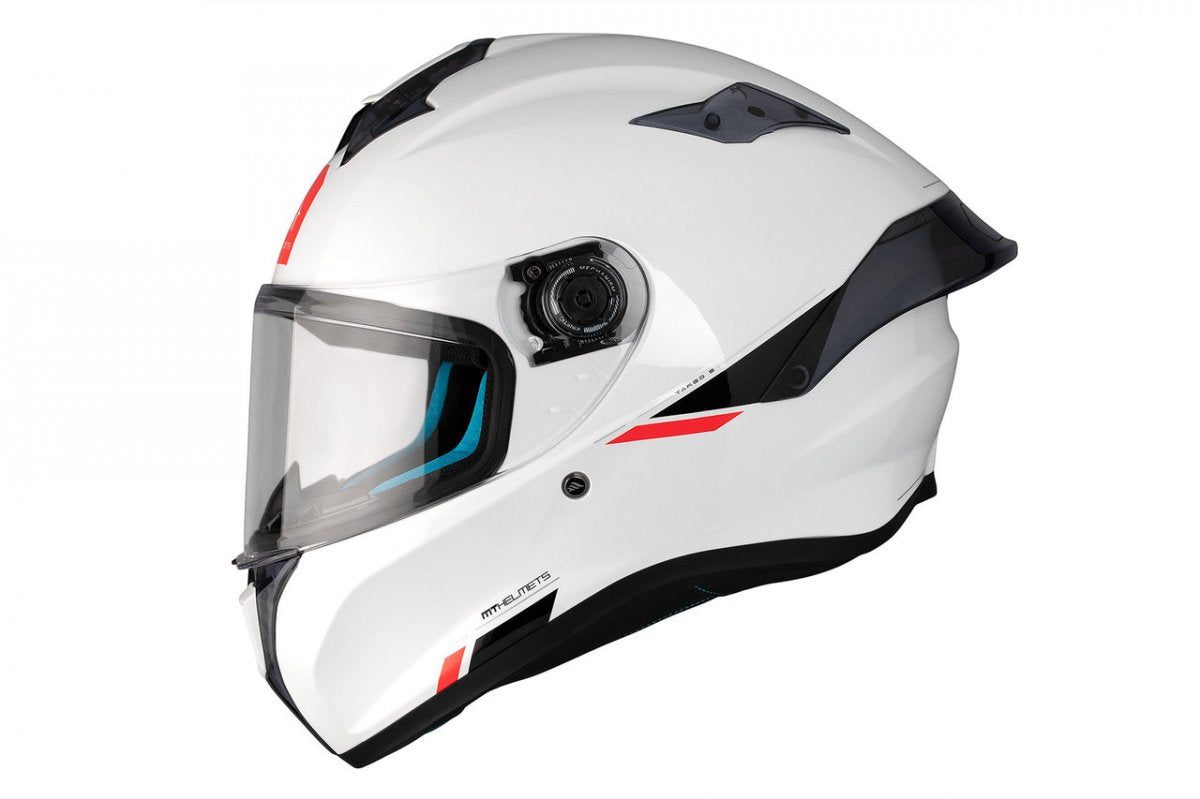 Capacete integral MT Helmets Targo S Solid A0 Branco Pérola Brilhante