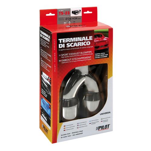 Ponteira de Escape Universal LAMPA Auto Dupla Redonda  TS-23