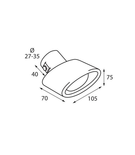 Ponteira de Escape Universal Auto LAMPA em AÇO INOX CROMADO