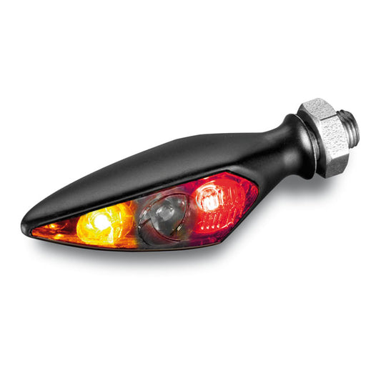 Pisca Moto + luz presença + luz stop Kellermann, Rhombus S DF Dark. Combinação 3-1. Preto. RR