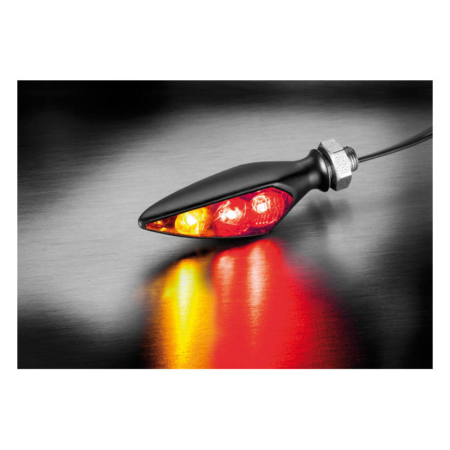 Pisca Moto + luz presença + luz stop Kellermann, Rhombus S DF Dark. Combinação 3-1. Preto. RR