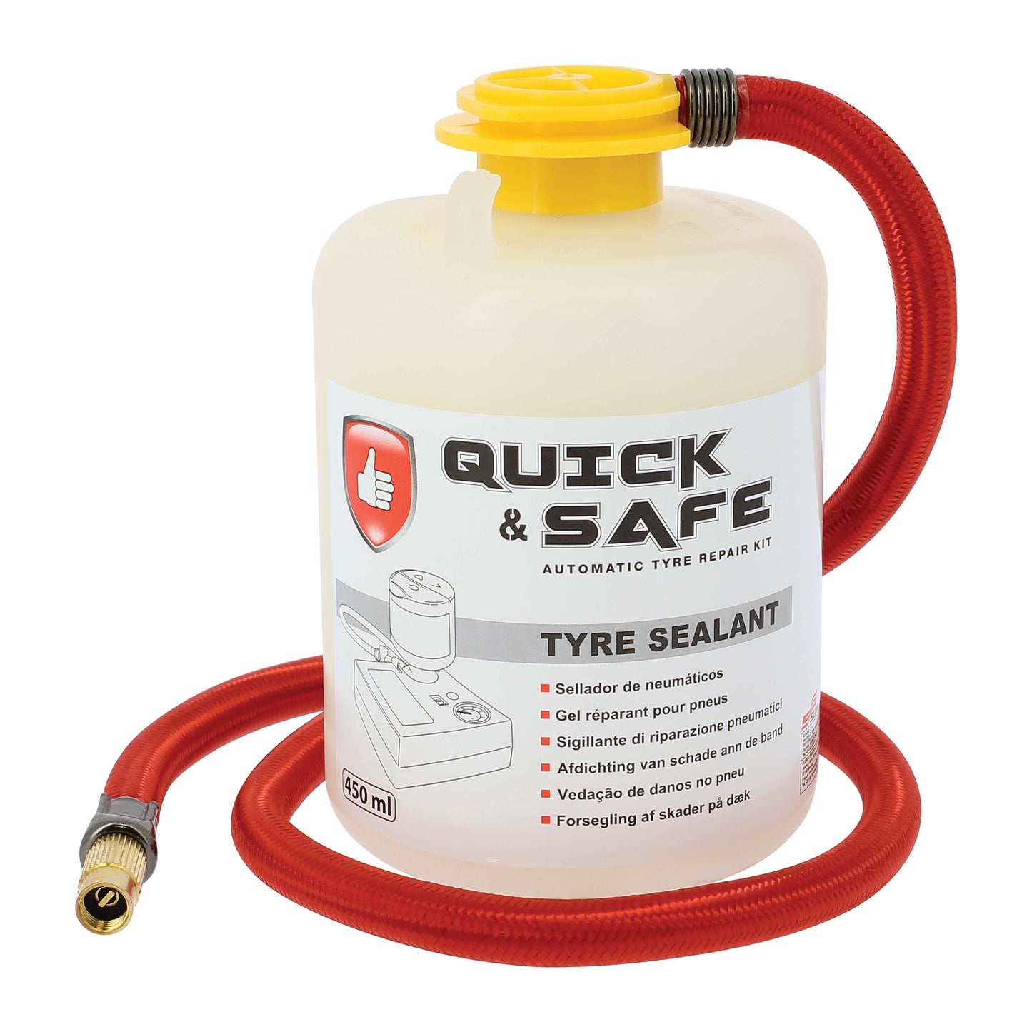 KIT reparador de Furos 450ml + Compressor QUICK & SAFE